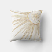 金ゴールドエレガントドードルサンムーンマンダラデザイン クッション (裏面)