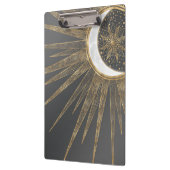 金ゴールドエレガントドードルサンムーンマンダラデザイン クリップボード (左)