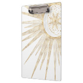 金ゴールドエレガントドードルサンムーンマンダラデザイン クリップボード (左)