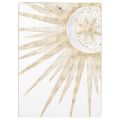 金ゴールドエレガントドードルサンムーンマンダラデザイン クリップボード (裏面)