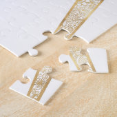 金ゴールドエレガントドードルサンムーンマンダラデザイン ジグソーパズル (側面)