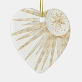 金ゴールドエレガントドードルサンムーンマンダラデザイン セラミックオーナメント (右)