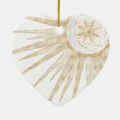 金ゴールドエレガントドードルサンムーンマンダラデザイン セラミックオーナメント (裏面)