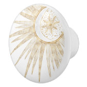 金ゴールドエレガントドードルサンムーンマンダラデザイン セラミックノブ (右)