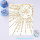 金ゴールドエレガントドードルサンムーンマンダラデザイン チラシ (シングル)