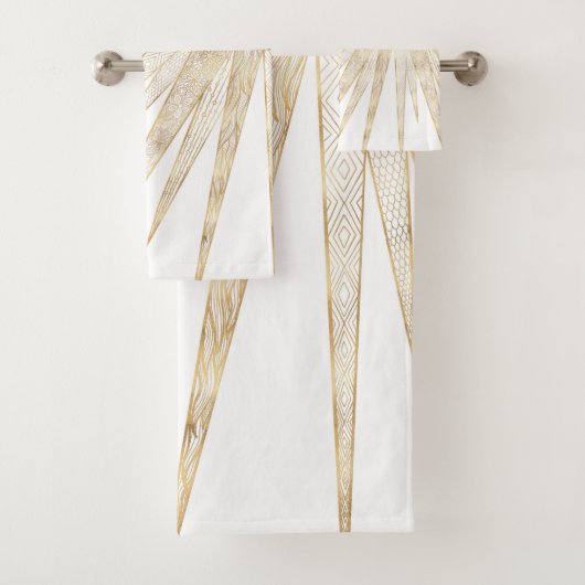 金ゴールドエレガントドードルサンムーンマンダラデザイン バスタオルセット (インサイチュ)