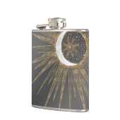 金ゴールドエレガントドードルサンムーンマンダラデザイン フラスク (左)