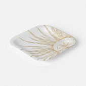 金ゴールドエレガントドードルサンムーンマンダラデザイン ペーパープレート (傾斜あり)