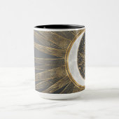 金ゴールドエレガントドードルサンムーンマンダラデザイン マグカップ (中央)