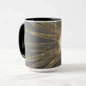 金ゴールドエレガントドードルサンムーンマンダラデザイン マグカップ (正面左)