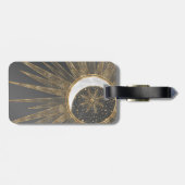 金ゴールドエレガントドードルサンムーンマンダラデザイン ラゲッジタグ (裏面横)