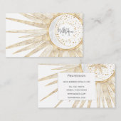 金ゴールドエレガントドードルサンムーンマンダラデザイン 名刺 (正面/裏面)