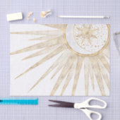 金ゴールドエレガントドードルサンムーンマンダラデザイン 薄葉紙 (クラフト)