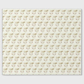 金ゴールドエレガントドーヴホーリーロザリオヴィンテージバラ ラッピングペーパー (フラット)