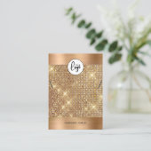 金ゴールドエレガントネックレスブレスレットディスプレイカード 名刺 (スタンド正面)