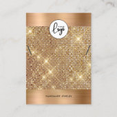 金ゴールドエレガントネックレスブレスレットディスプレイカード 名刺 (正面)