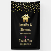 金ゴールドエレガントハウスシンボル引っ越し祝いパーティーオープンハウス 横断幕 (縦)