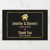 金ゴールドエレガントハウスシ実在ンボルエステートオープンハウス スパークリングワインラベル (シングルラベル)