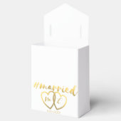 金ゴールドエレガントハッシュタグ結婚した結婚式の引き出物ボックス フェイバーボックス (オープン)