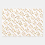 金ゴールドエレガントハッピーイースター春イースターエッグ ラッピングペーパーシート (正面2)