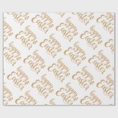 金ゴールドエレガントハッピーイースター春イースターギフト ラッピングペーパー (フラット)