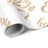 金ゴールドエレガントハッピーイースター春イースターギフト ラッピングペーパー (ロールコーナー)