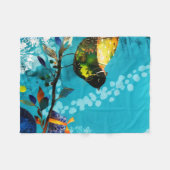 金ゴールドエレガントハッピーソンバードウィズウォーター色 フリースブランケット (正面(横))