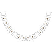 金ゴールドエレガントハッピーニューイヤー2024ナンバーズホワイト バンティングフラッグ (全)