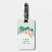 金ゴールドエレガントハワイアンハイビスカスラゲッジタグ ラゲッジタグ (裏面縦)