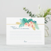 金ゴールドエレガントハワイアンハイビスカス結婚のウィズドカード 案内状 (スタンド正面)