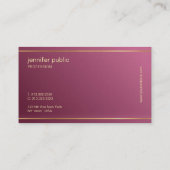 金ゴールドエレガントハンドスクリプトエステティックエリートラグジュアリー 名刺 (裏面)