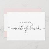 金ゴールドエレガントハートが私のメイド・オブ・オーナー（花嫁付き添い人） インビテーションポストカード (正面/裏面)