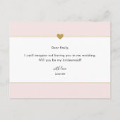 金ゴールドエレガントハートは私の花嫁になる インビテーションポストカード (裏面)