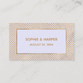 金ゴールドエレガントハートスクリプトラベンダーギフトレジストリ エンクロージャーカード (裏面)