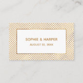 金ゴールドエレガントハートスクリプト,ホワイトギフトレジストリ エンクロージャーカード (裏面)