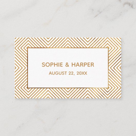 金ゴールドエレガントハートスクリプト，ホワイトギフトレジストリ エンクロージャーカード