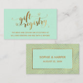 金ゴールドエレガントハートスクリプトMint Gift Registry エンクロージャーカード (正面/裏面)