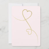 金ゴールドエレガントハートピンクブライダルブランチ招待状 招待状 (裏面)