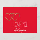 金ゴールドエレガントハート愛する赤 シーズンポストカード (正面)