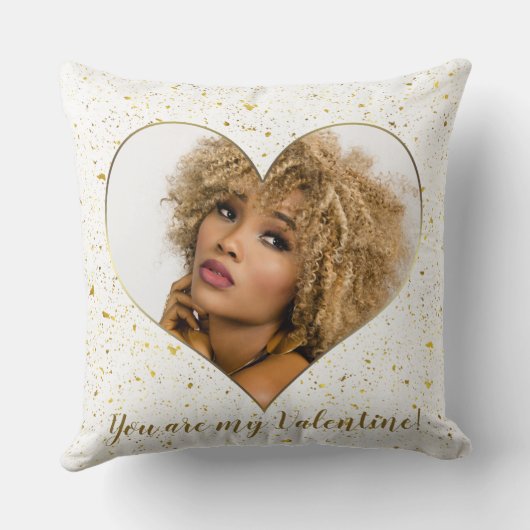 金ゴールドエレガントハート枠バレンタインの写真 クッション (裏面)