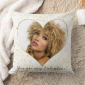 金ゴールドエレガントハート枠バレンタインの写真 クッション (ブランケット)