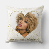 金ゴールドエレガントハート枠バレンタインの写真 クッション (正面)