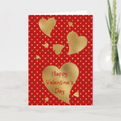 金ゴールドエレガントハート赤バレンタイン シーズンカード (正面)