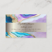 金ゴールドエレガントバイオレットブルーマーブルストーン ロイヤリティカード (裏面)