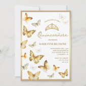 金ゴールドエレガントバタフライキンセアニラ 招待状 (正面)