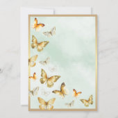 金ゴールドエレガントバタフライグリーンキンセアニラ 招待状 (裏面)
