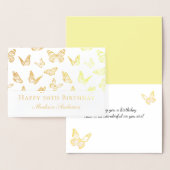 金ゴールドエレガントバタフライパターンハッピー50誕生日 箔カード (ディスプレー)