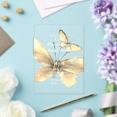 金ゴールドエレガントバタフ結婚ェス招待状 アクリル招待状 (インサイチュ (ウェディング))