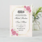 金ゴールドエレガントバラニカイスラム結婚教徒 招待状 (スタンド正面)