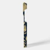 金ゴールドエレガントバラフローラネイビー – ブルーデザイン iPhoneケース (左側面)